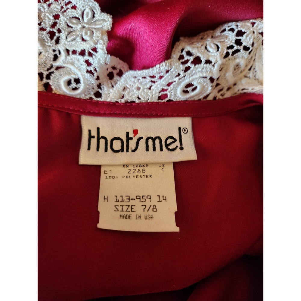 80s Cranberry Red Blouse with Lace Collar - Picture 5 of 5